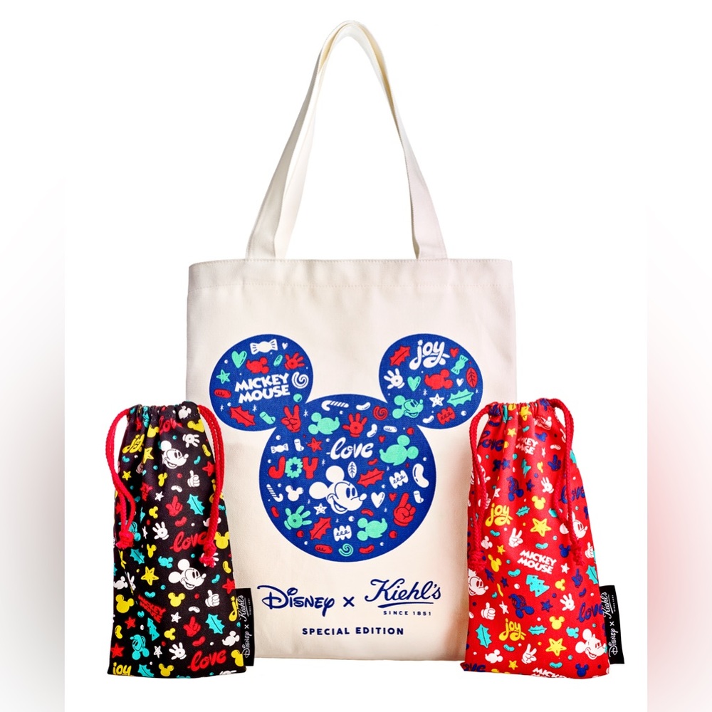 NEW Kiehl’s x Disney Mickey Mouse Holiday 2017 Canvas Tote Bag - Picture 1 of 5
